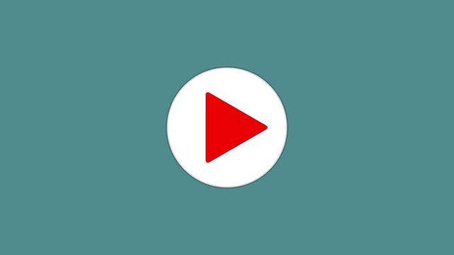 video Play button icon animation with cyan color background