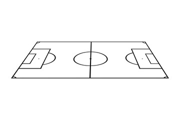 Isometric soccer football field outline vector illustration, perspective view of sports pitch © Nataliia