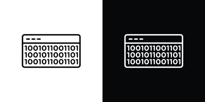 Binary code icon symbol design template.