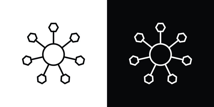 Chart connected icon symbol design template.