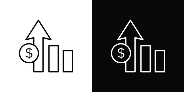 Chat arrow grow icon symbol design template.