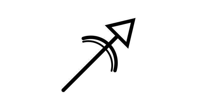 Sagittarius Zodiac Symbol Arrow Archery Astrology Sign Vector Icon