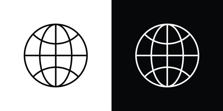 Globe icon symbol design template.