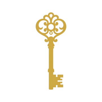 golden key isolated on white