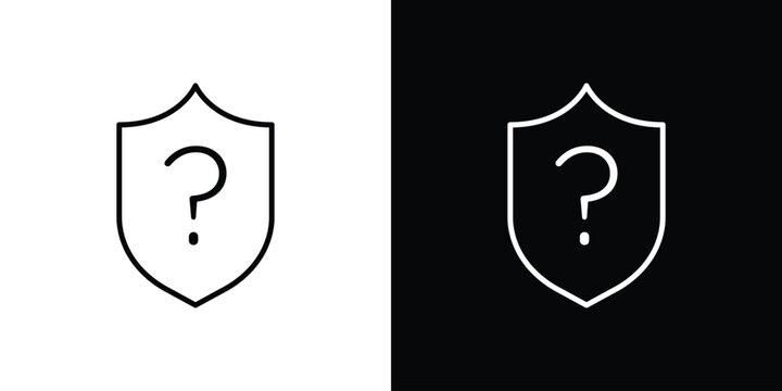 Shield interrogation icon symbol design template.