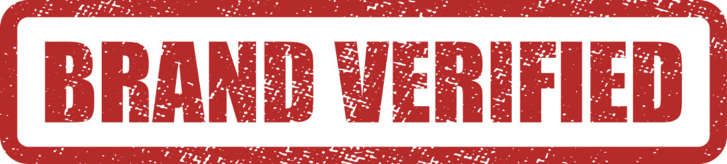 Fototapeta premium Brand verified stamp with red color on isolated white background