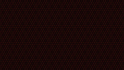 Fototapeta premium Abstract grid pattern of interconnected red lines forming triangles on a black background.