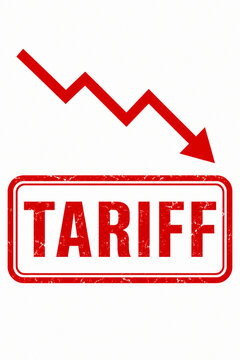 Vector illustration of tariff rate fall