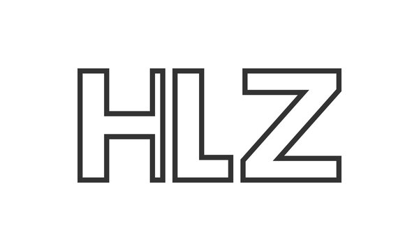 HLZ logo design template with strong and modern bold text. Initial based vector logotype featuring simple and minimal typography. Trendy company identity.