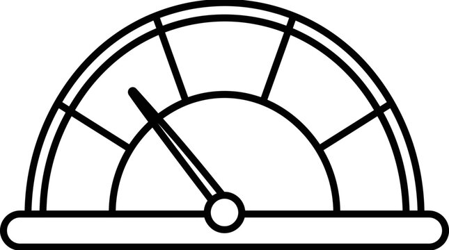 Speedometer Icon, Gauge Symbol, Performance Meter, Measurement Tool, Vector Graphic