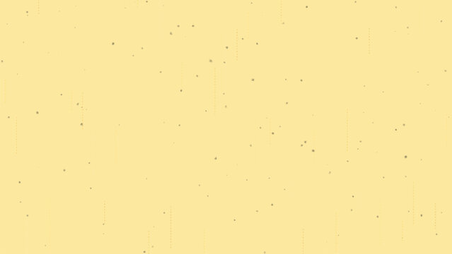 Digital binary code rain effect on vintage yellow paper background for technology concept.