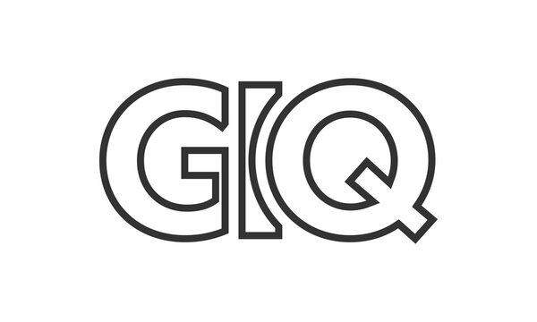 GIQ logo design template with strong and modern bold text. Initial based vector logotype featuring simple and minimal typography. Trendy company identity.