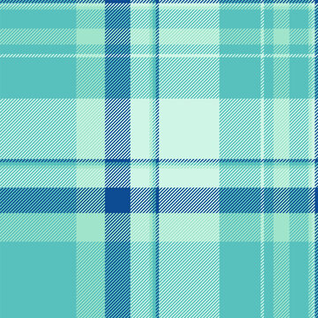Tile fabric vector pattern, vintage background textile seamless. Flannel texture check plaid tartan in light and teal colors.