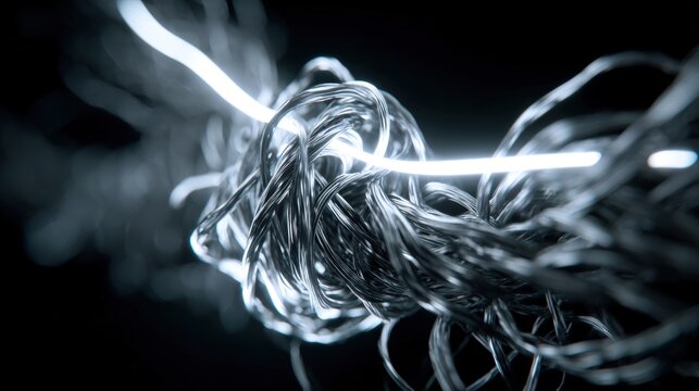 Entangled metallic wires glowing light