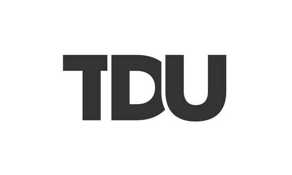 TDU logo design template with strong and modern bold text. Initial based vector logotype featuring simple and minimal typography. Trendy company identity.