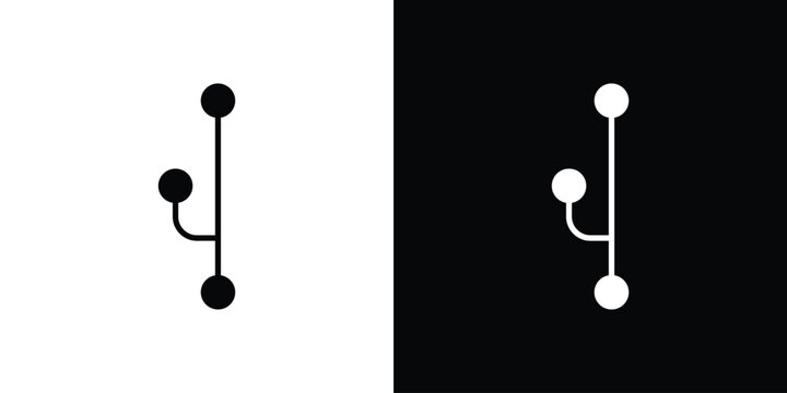 Code branch icon silhouette design collection in black and white for web