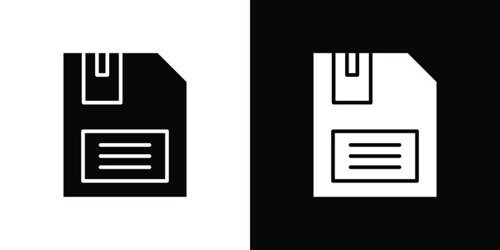 Floppy disk icon silhouette design collection in black and white for web