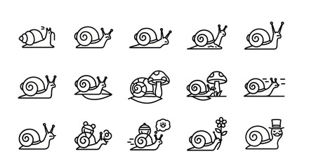 Snails are moving slowly with various objects on their backs outdoors © uzumaki