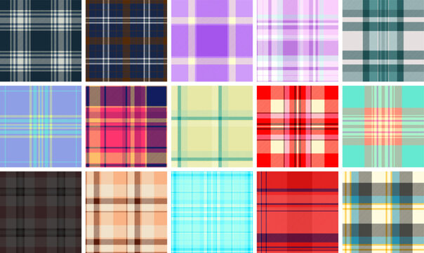 Plaid pack perfect for digital planners and dashboards. Coordinated tartan layouts enhance usability and aesthetics. Vector files remain editable.