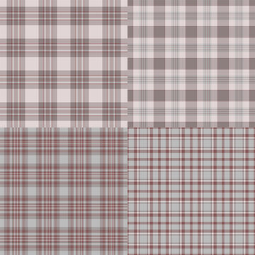 Plaid pattern collection for digital textile products. Works for blouse mockups, downloadable patterns, and sewing templates. Vector adaptability ensures compatibility.
