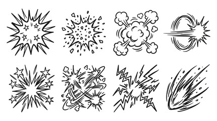 Explosion Comic Style Elements - Set of 8 © tmpk