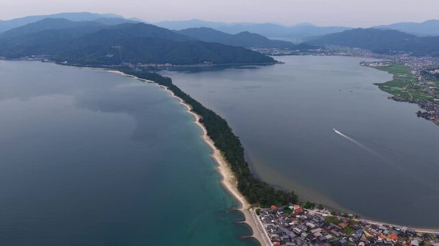 Aerial Orbit Around Amanohashidate Sandbar, One of Japan&rsquo;s Three Scenic Views
