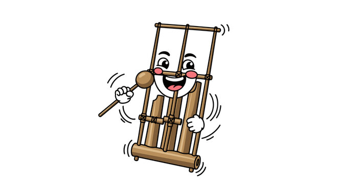 Smiling xylophone cartoon instrument music.