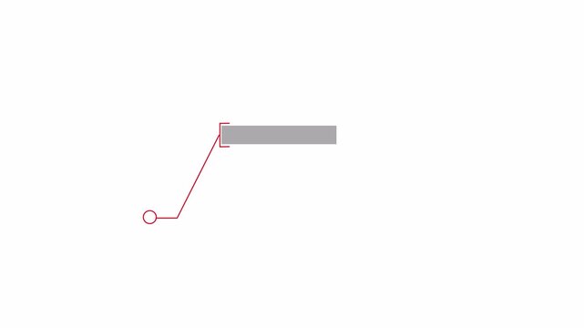 HUD callout pointer angled line with solid rectangle filled panel label box