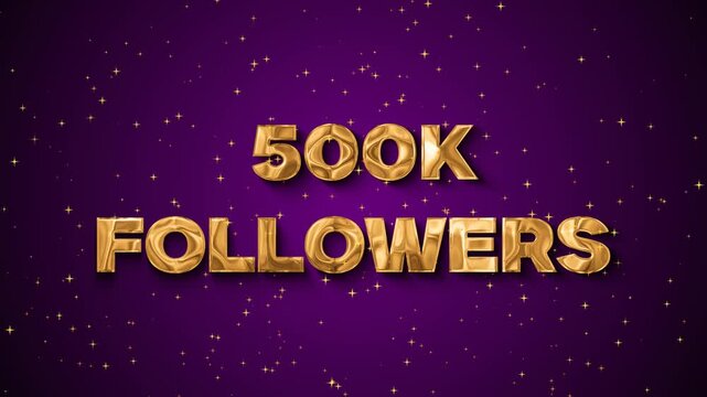 Gold 500 K Followers Text With Sparkles 500k social media