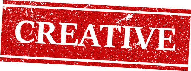 Fototapeta premium Red rubber stamp text reads creative on white background isolated design element for marketing materials