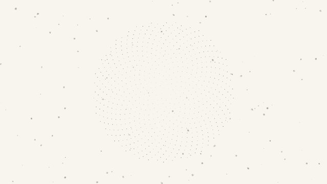 Symmetrical halftone dot pattern forming circular sphere on white background vector art.