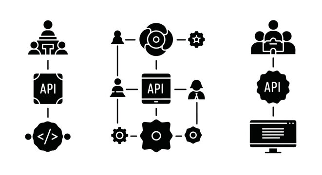 API Integration and Development Workflow Icons