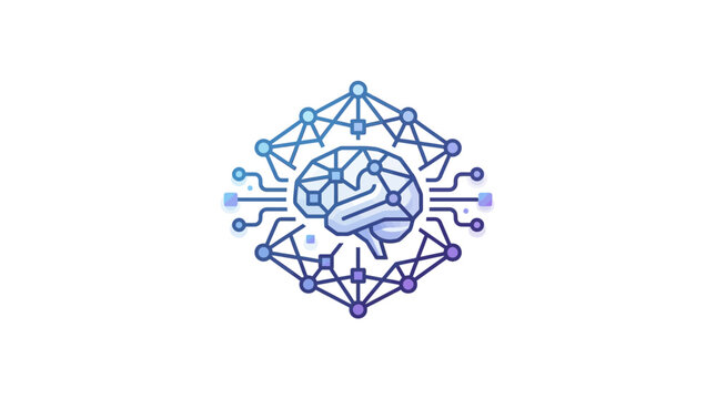 Blue robotic hand logo design.