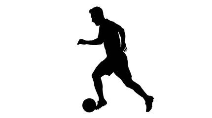 Obraz premium Soccer player kicking a ball silhouette style