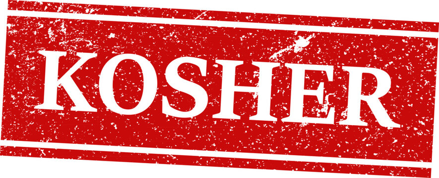 Kosher stamp grunge isolated on white jewish dietary law compliance seal for product labeling