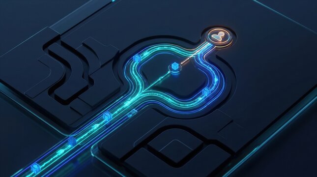 A detailed representation of pathways in a digital environment related to AI governance and content moderation.