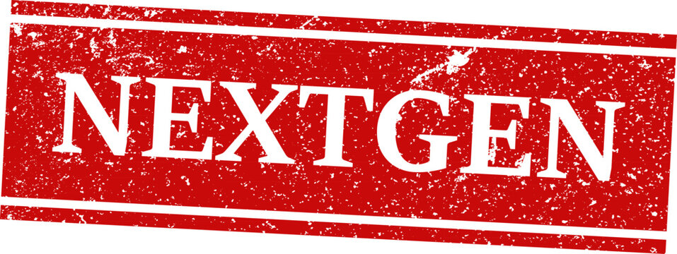 Nextgen red rubber stamp graphic isolated on white background technology and innovation concept