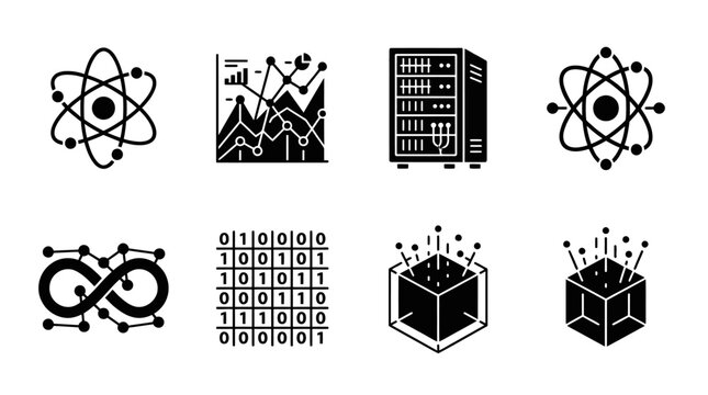 Abstract Data Science & Technology Icons Set