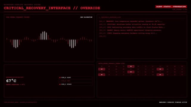 Critical Recovery Interface Mainframe Overload Override Thermal Tracker Animation.