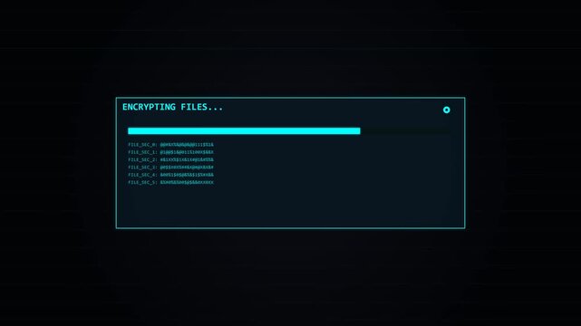 Digital HUD Interface Decrypting Files Progress Bar Animation