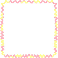 Obraz premium Hand Drawn Wavy Blank Frame with Copy Space Decorative Border Illustration