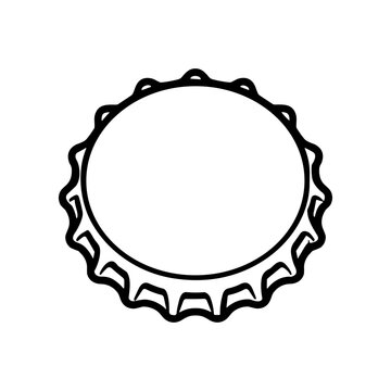 Black and white bottle cap illustration.