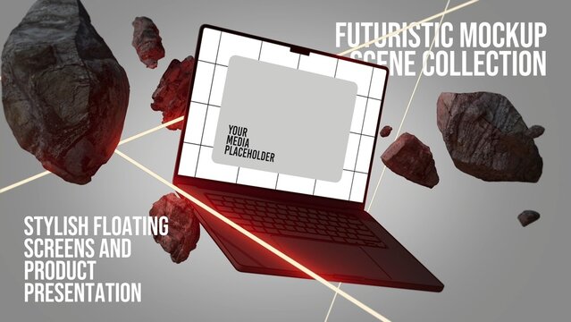 Futuristic Device Mockup Intro - Laptop