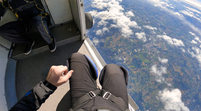 Skydiver POV in Plane