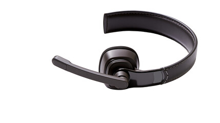 Dark brown leatherette headset with microphone boom © Elena