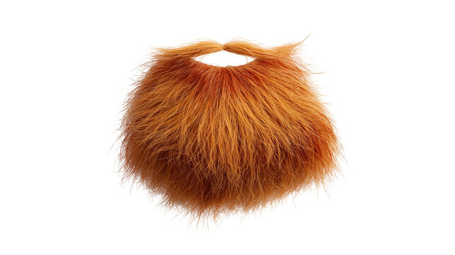Orange fluffy beard and mustache costume accessory