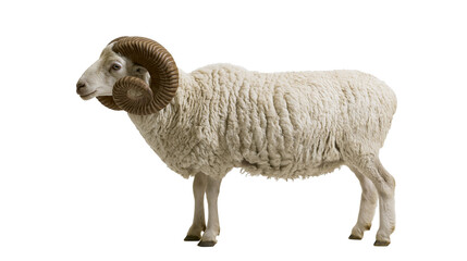 Ram with large curled horns and thick woolly fleece © Carmen