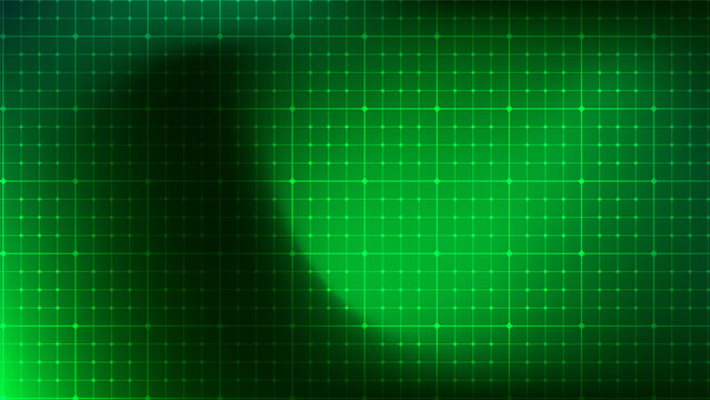 Abstract green background with a digital grid pattern and glowing light effects, futuristic technology concept