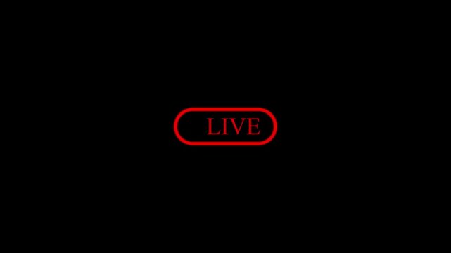 Animation of live button modern, design, buttons, flat, media, communication, 4k video.