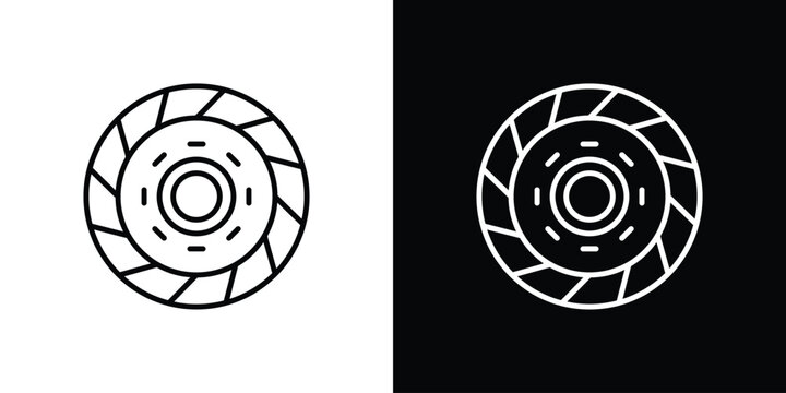 Car clutch icon set, black and white color designs